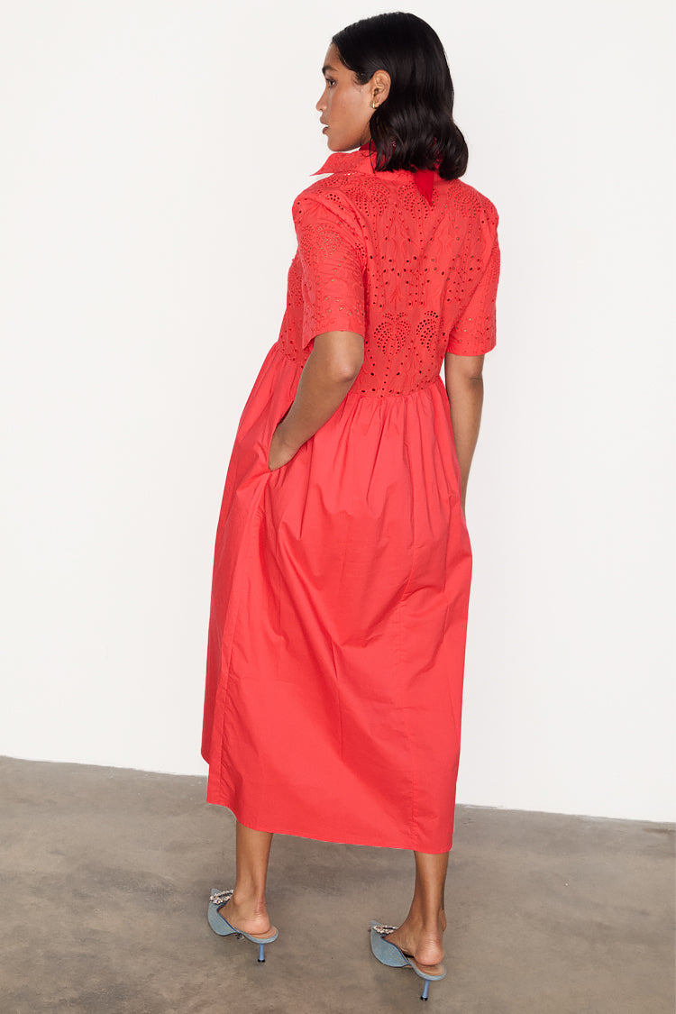 NEVER FULLY DRESSED Red Palm Broderie Hayley Dress
