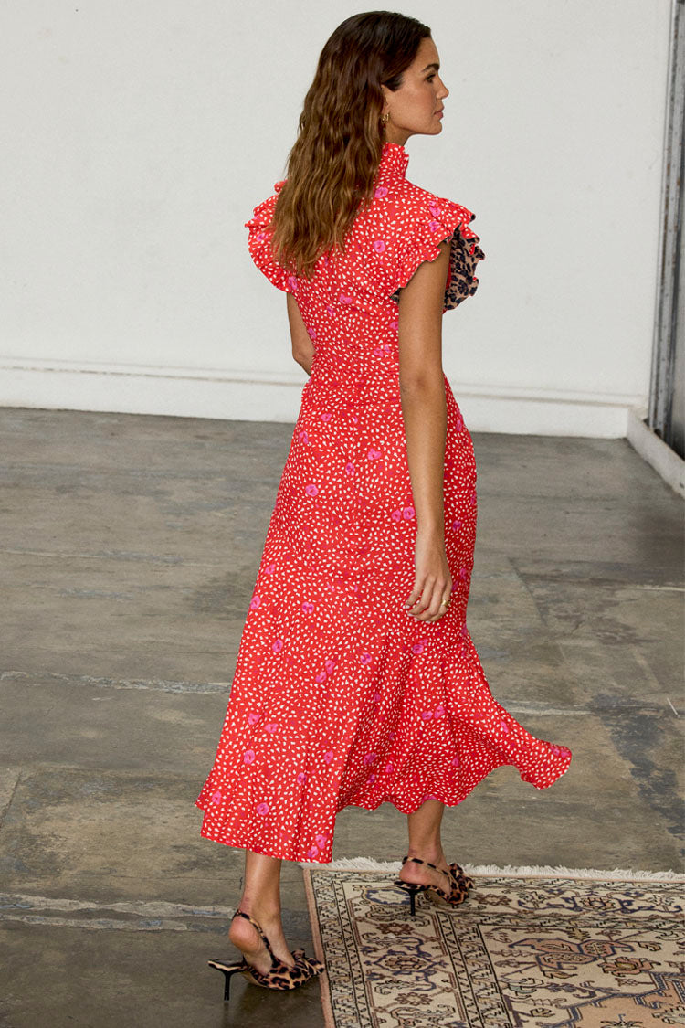 NEVER FULLY DRESSED Red Floral Remi Dress