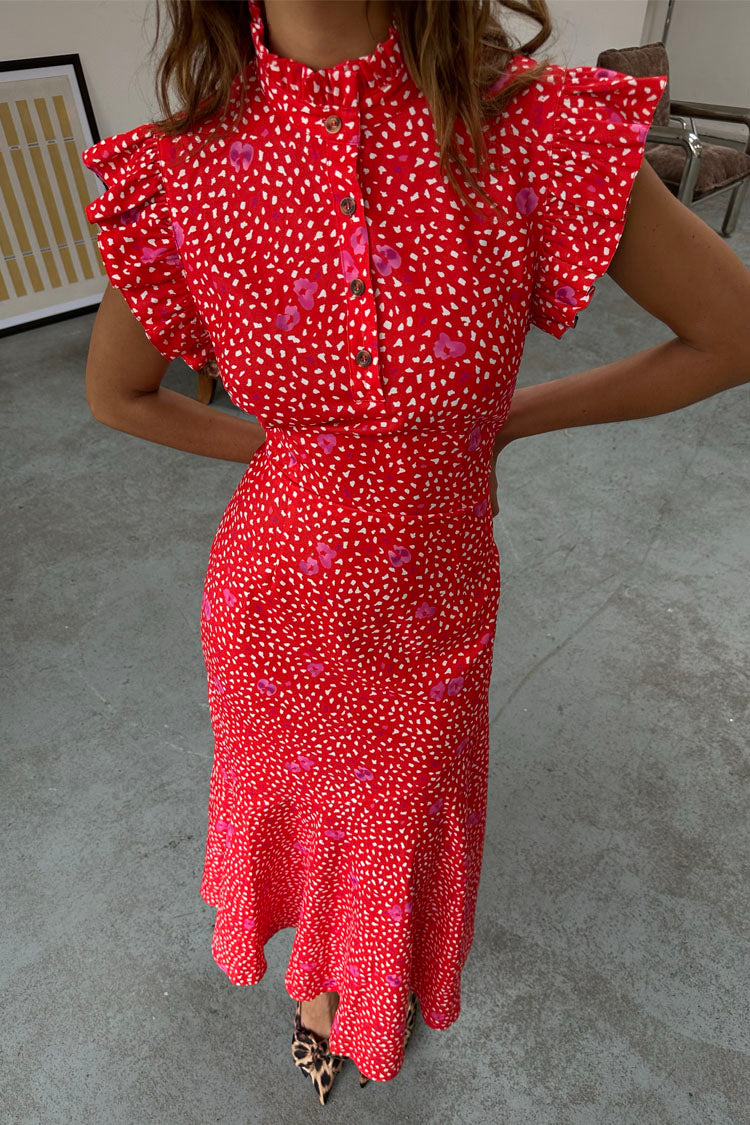 NEVER FULLY DRESSED Red Floral Remi Dress