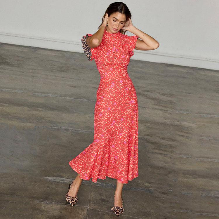 NEVER FULLY DRESSED Red Floral Remi Dress