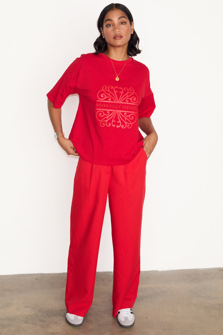 NEVER FULLY DRESSED Red NFD T-shirt