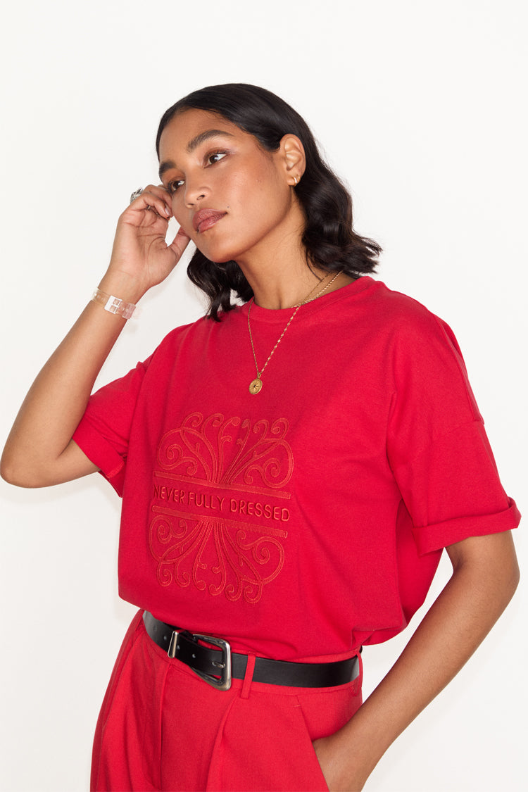 NEVER FULLY DRESSED Red NFD T-shirt