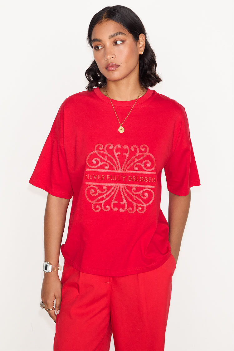 NEVER FULLY DRESSED Red NFD T-shirt