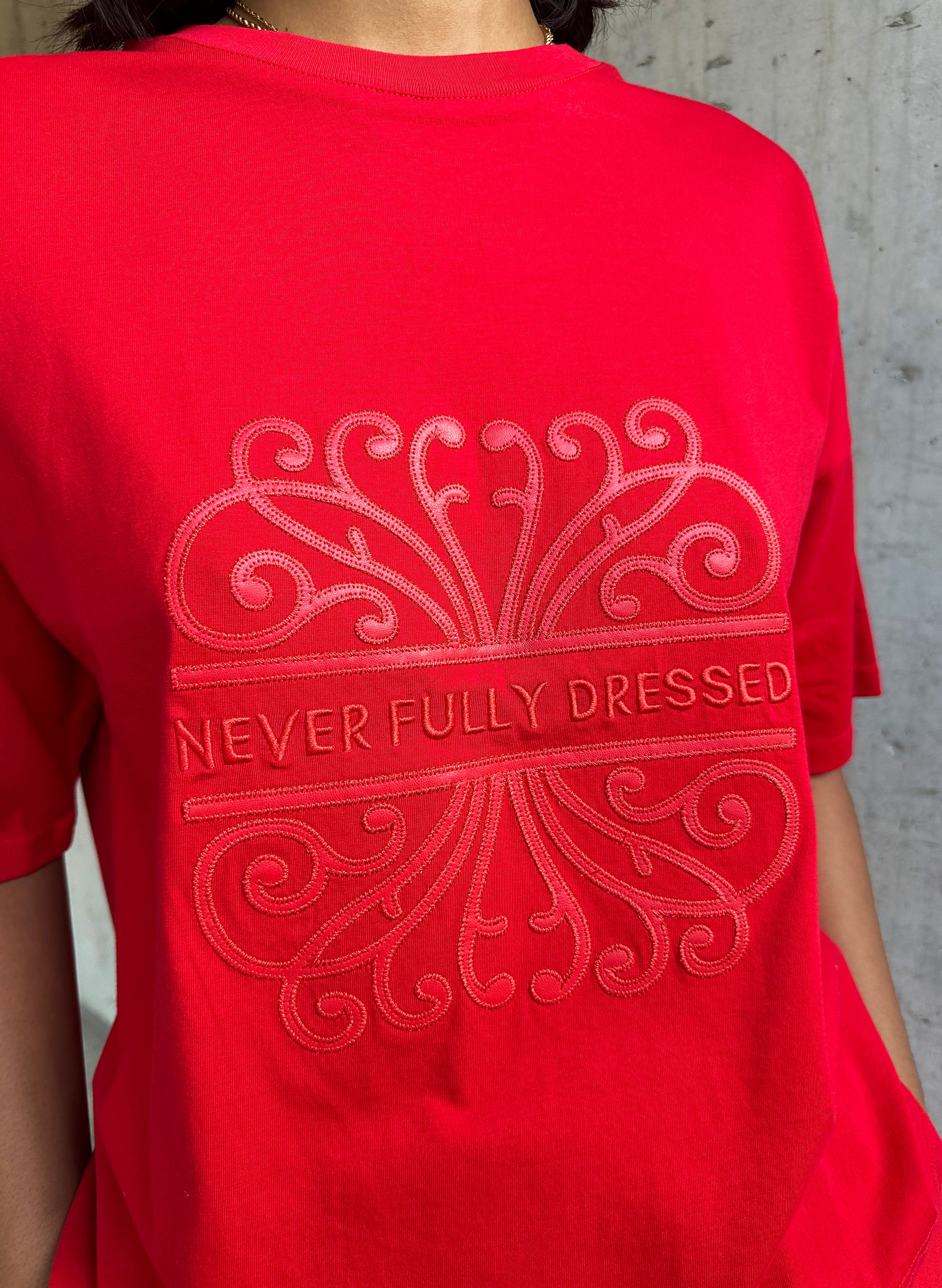 NEVER FULLY DRESSED Red NFD T-shirt