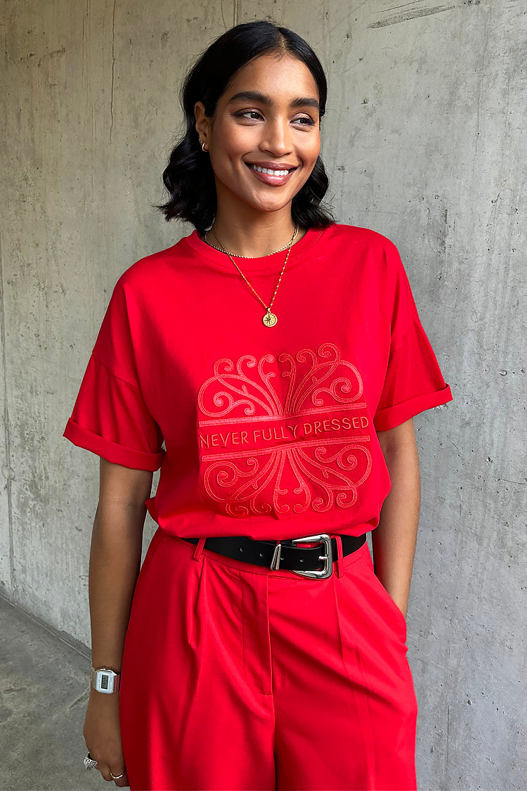 NEVER FULLY DRESSED Red NFD T-shirt