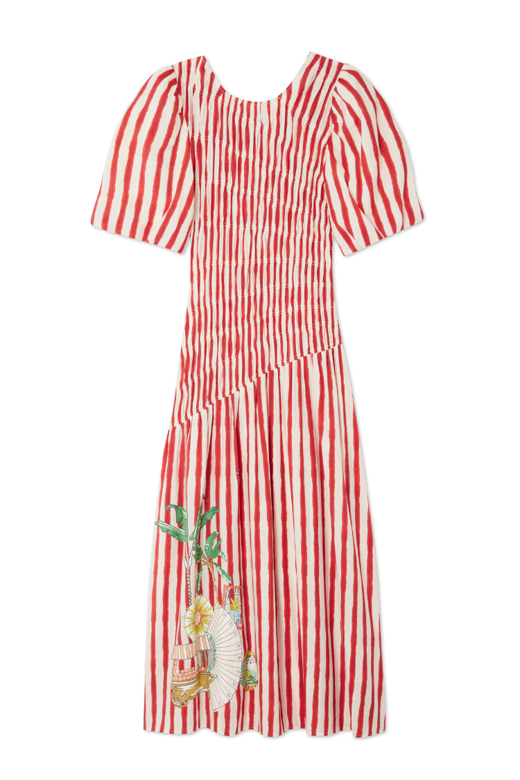 NEVER FULLY DRESSED Red Stripe Nara Dress