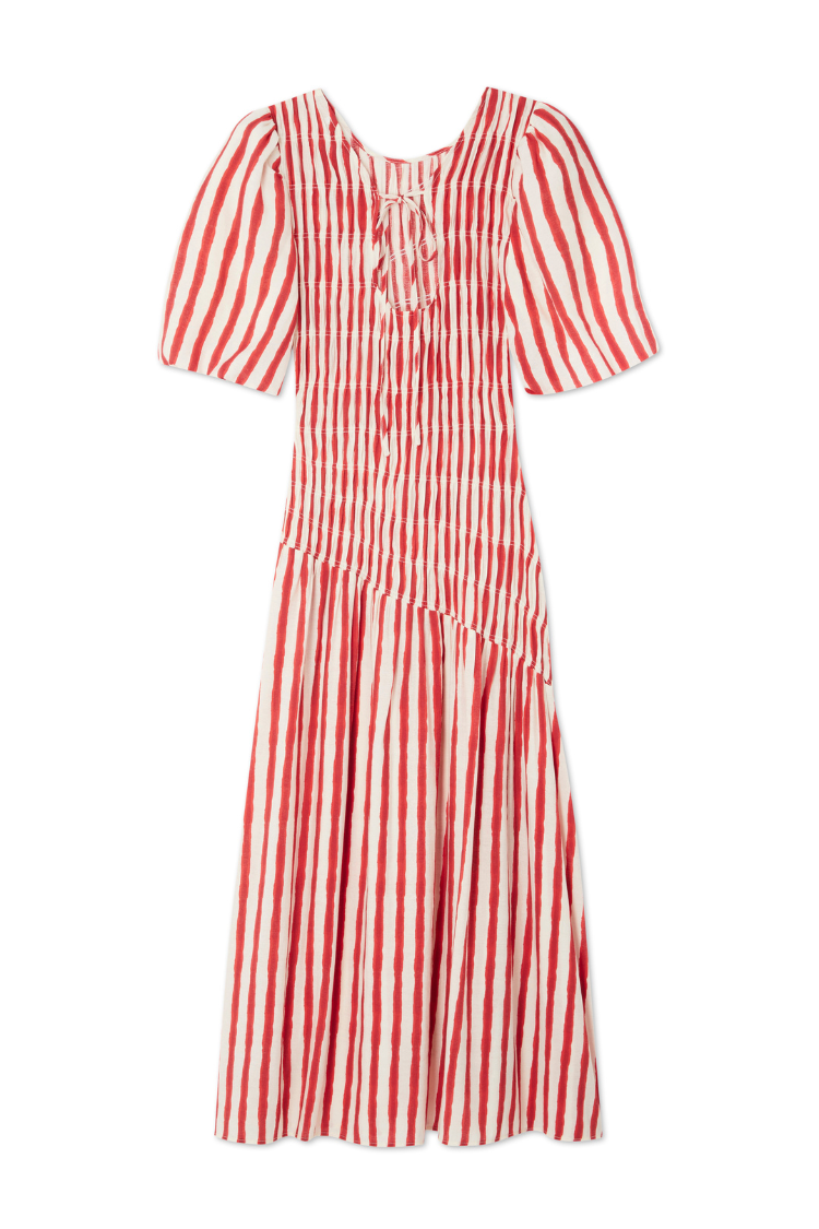 NEVER FULLY DRESSED Red Stripe Nara Dress