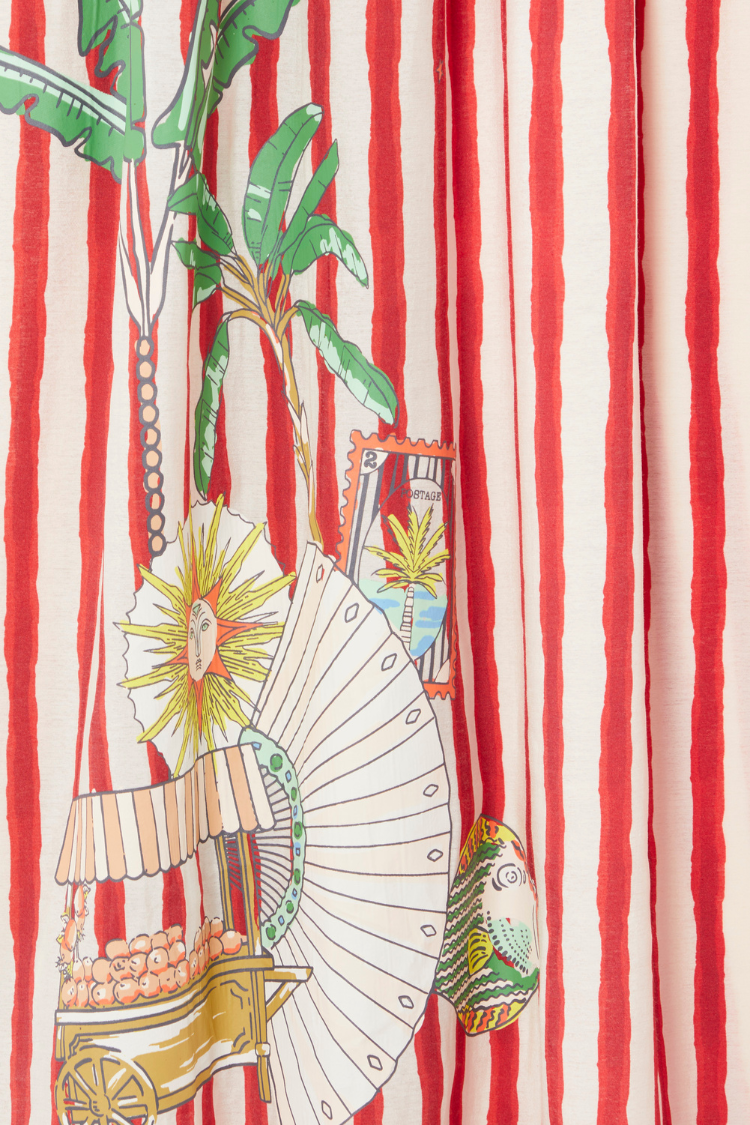NEVER FULLY DRESSED Red Stripe Nara Dress