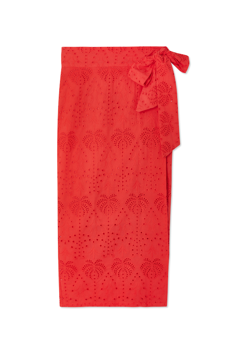 NEVER FULLY DRESSED Red Broderie Jaspre Skirt