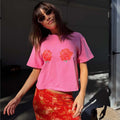 NEVER FULLY DRESSED Pink Rose Boob T-Shirt