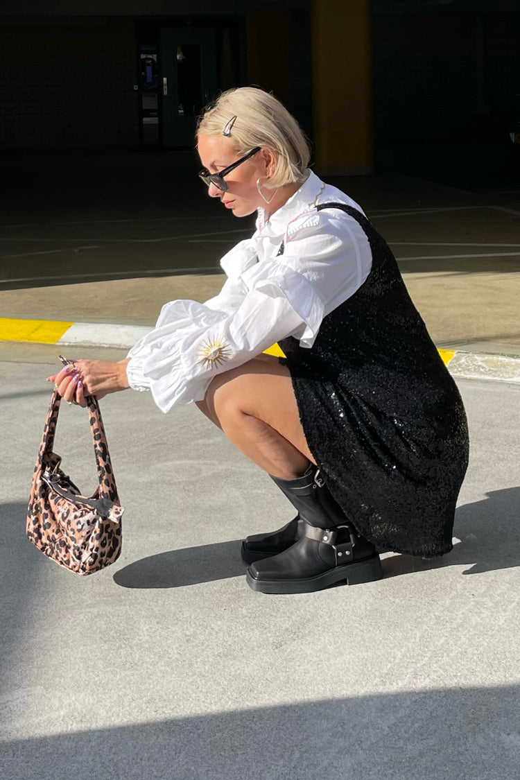 NEVER FULLY DRESSED Black Sequin Mini Ruby Dress