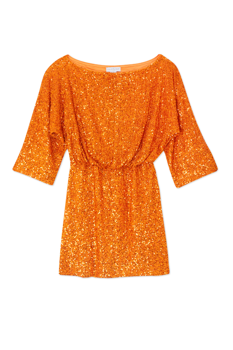 NEVER FULLY DRESSED Orange Sequin Tilly Dress