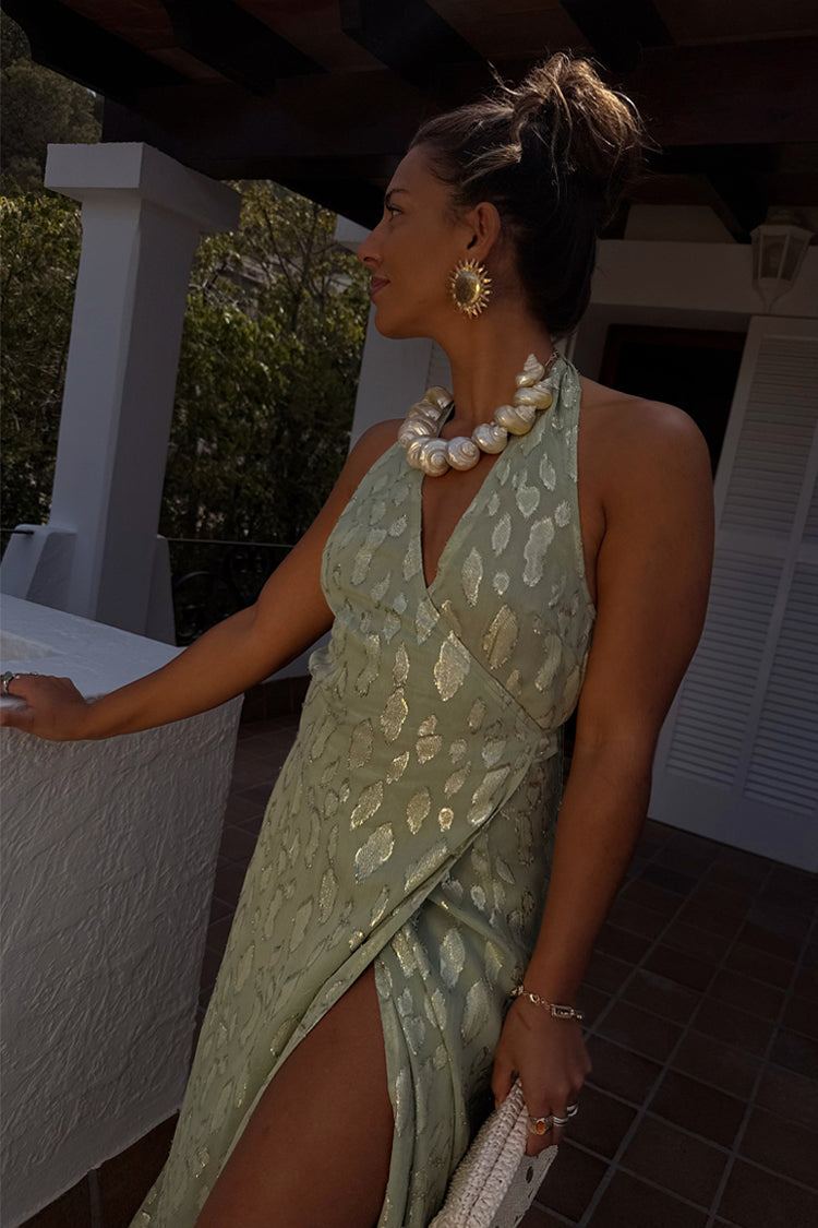 NEVER FULLY DRESSED Sage Freya Jacquard Maxi Dress Petite