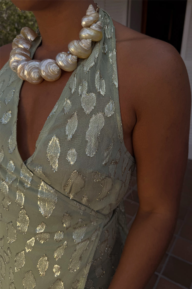 NEVER FULLY DRESSED Sage Freya Jacquard Maxi Dress Petite