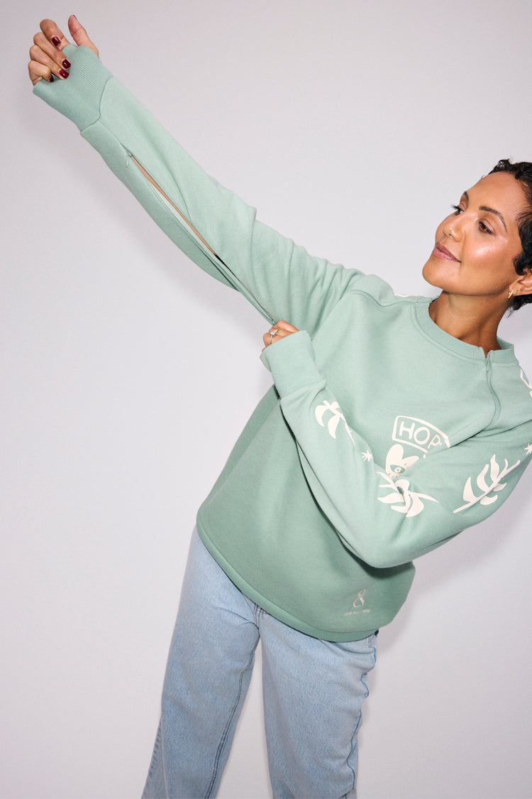 NEVER FULLY DRESSED Sage Sundazed Accessible Sweatshirt