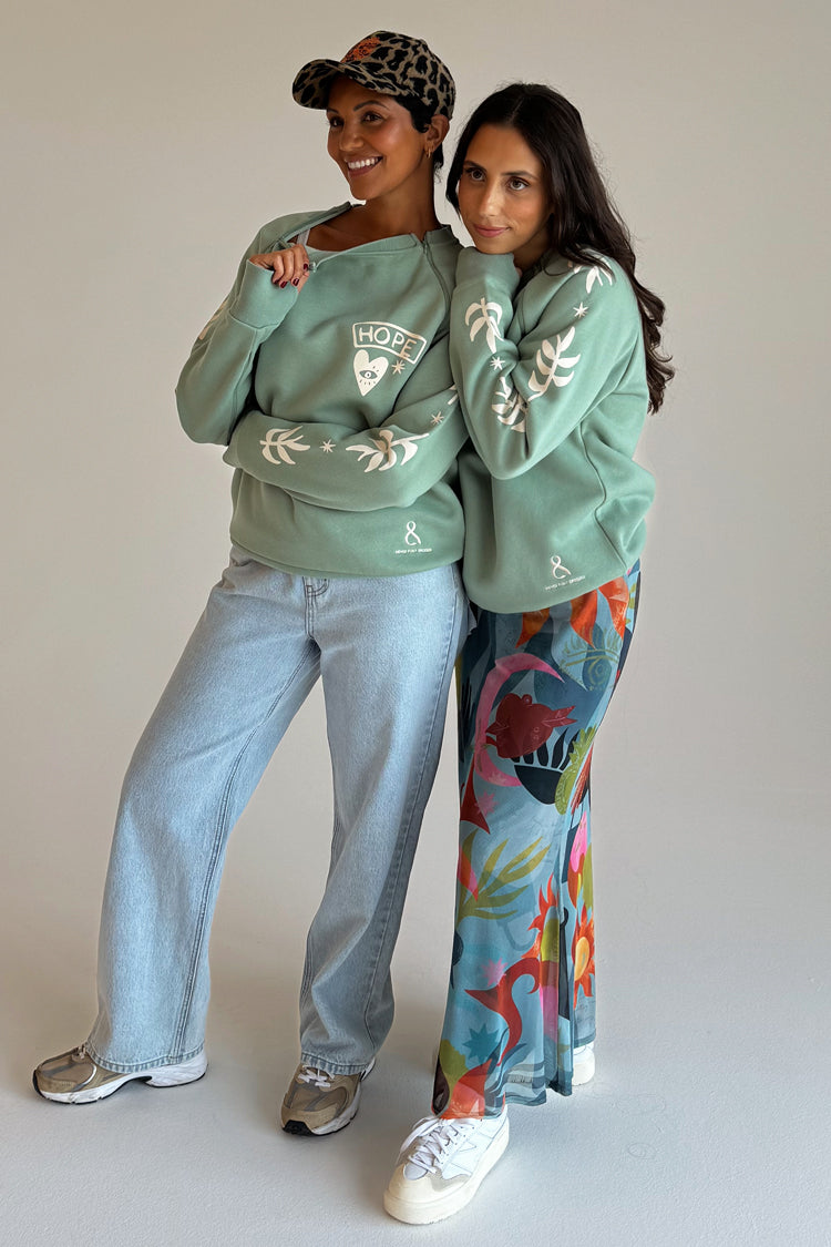 NEVER FULLY DRESSED Sage Sundazed Accessible Sweatshirt