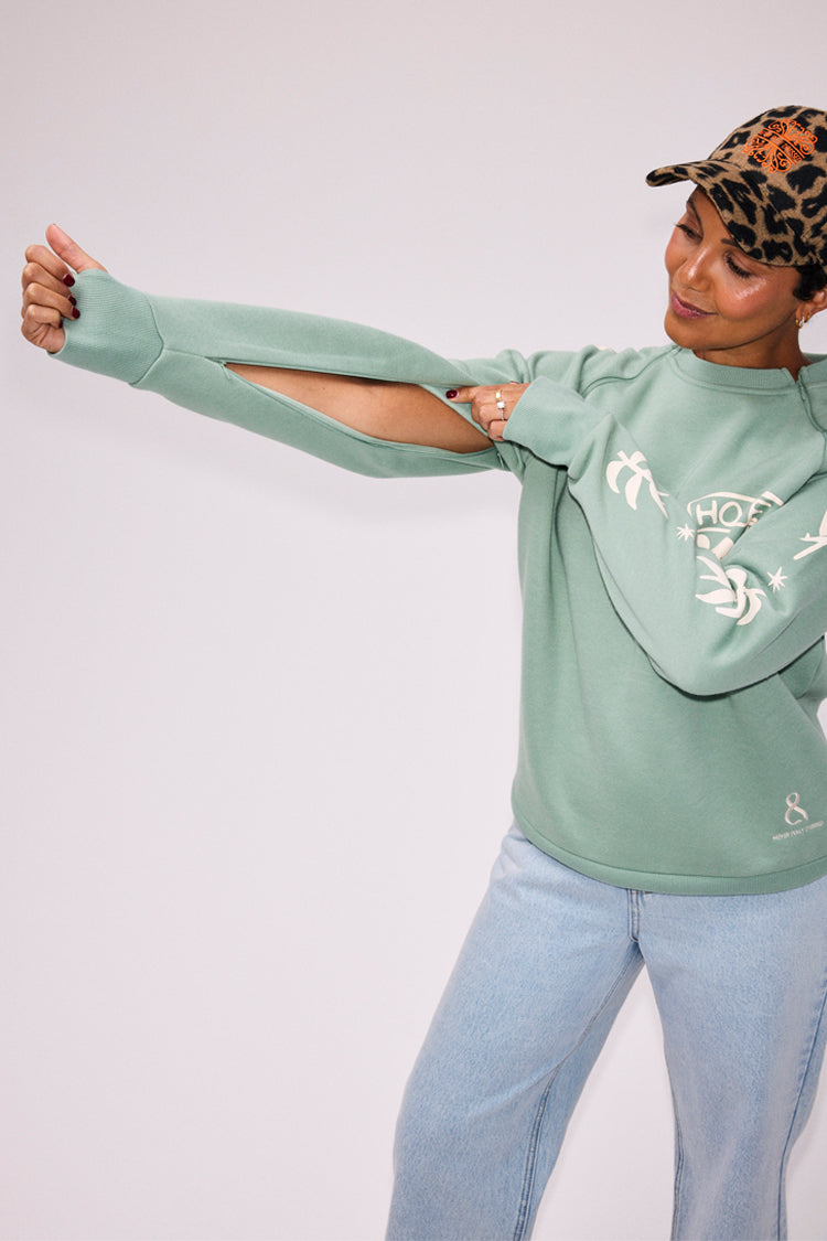 NEVER FULLY DRESSED Sage Sundazed Accessible Sweatshirt