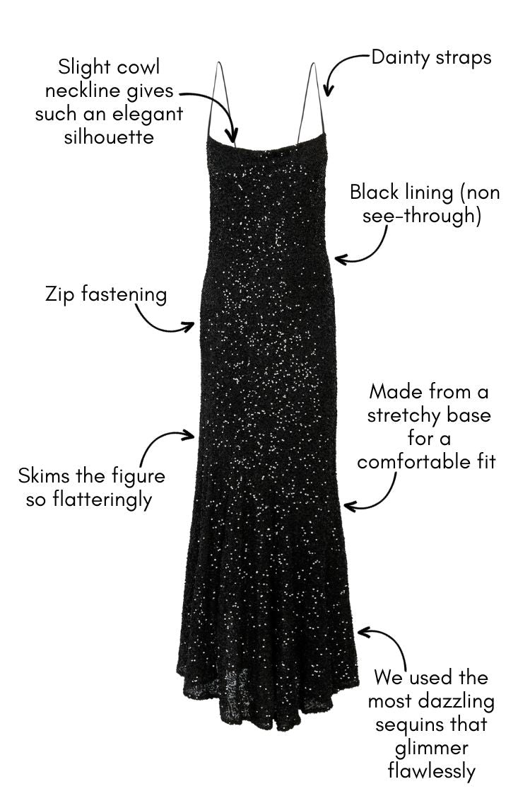 NEVER FULLY DRESSED Black Sequin Mya Dress