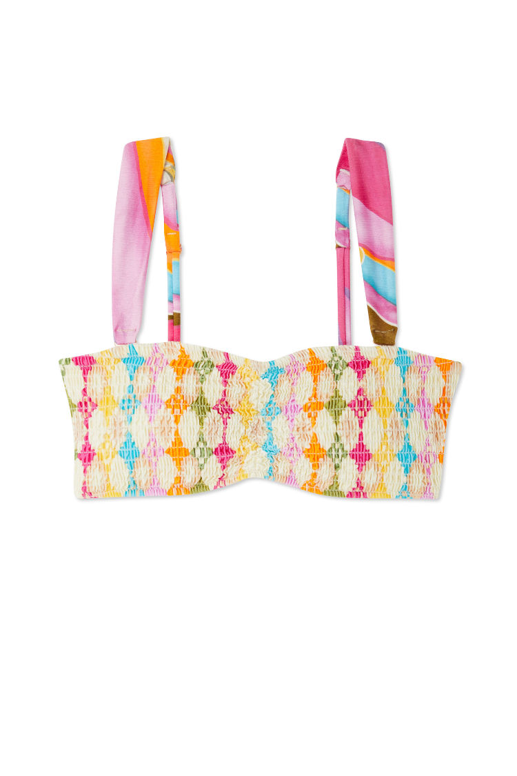 NEVER FULLY DRESSED Abstract Sheered Bikini Top
