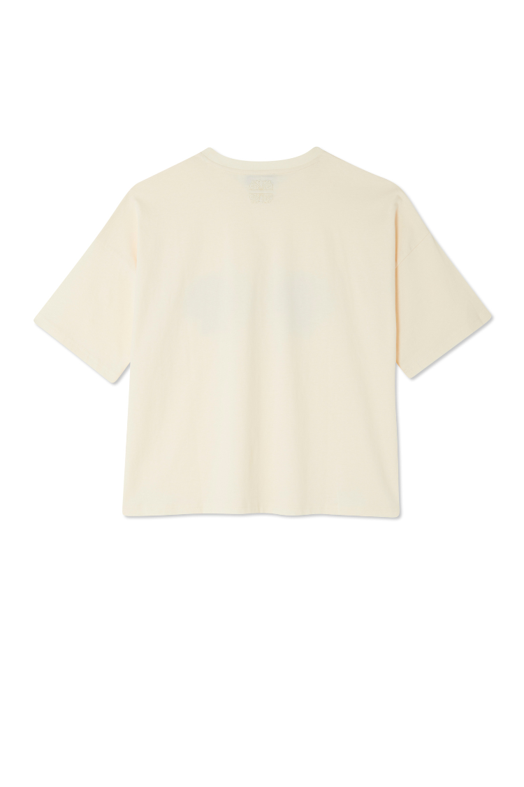 NEVER FULLY DRESSED Gold Shell Boob T-Shirt