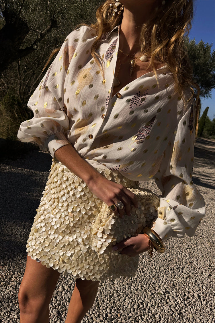 NEVER FULLY DRESSED Shell Mini Wrap Skirt