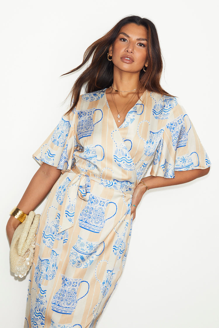 NEVER FULLY DRESSED Sicilian Ceryes Wrap Dress