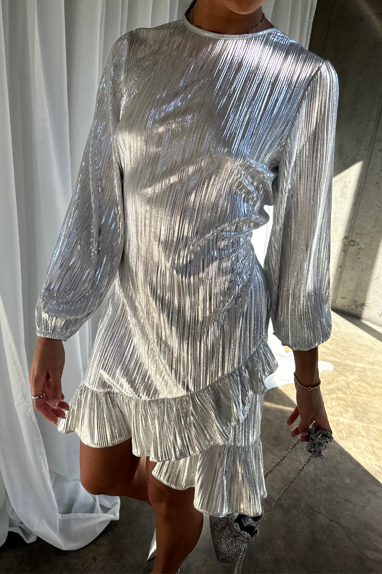 NEVER FULLY DRESSED Silver Plisse Marnie Dress