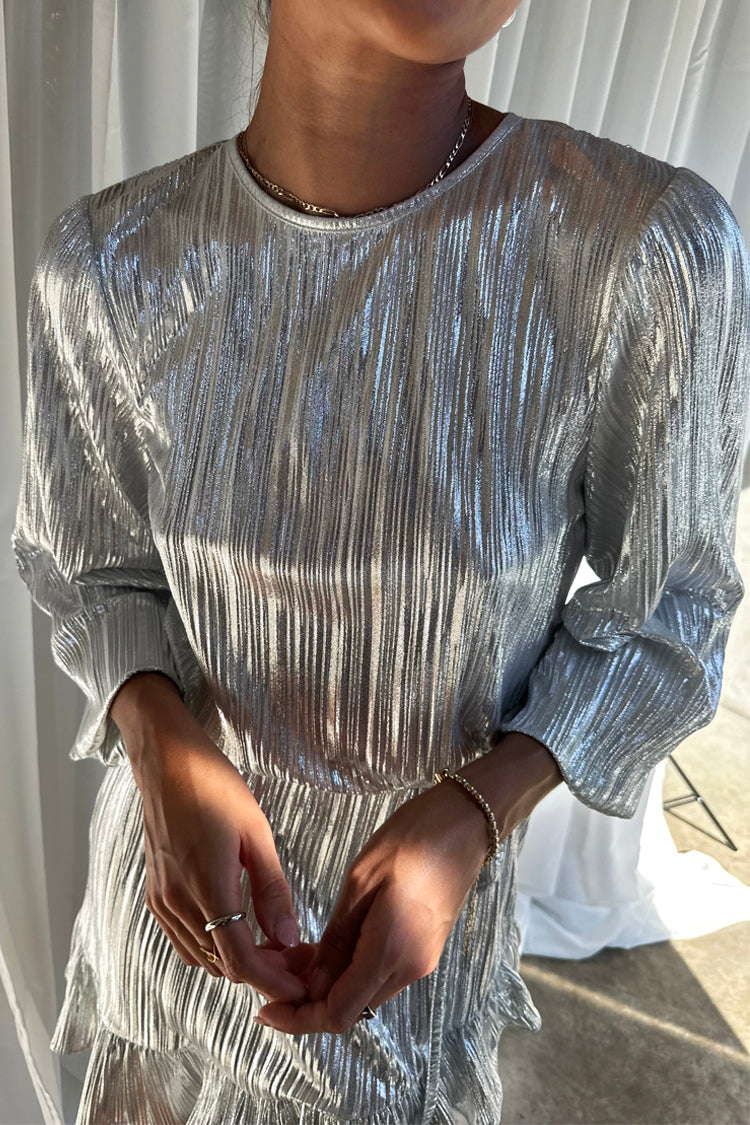 NEVER FULLY DRESSED Silver Plisse Marnie Dress