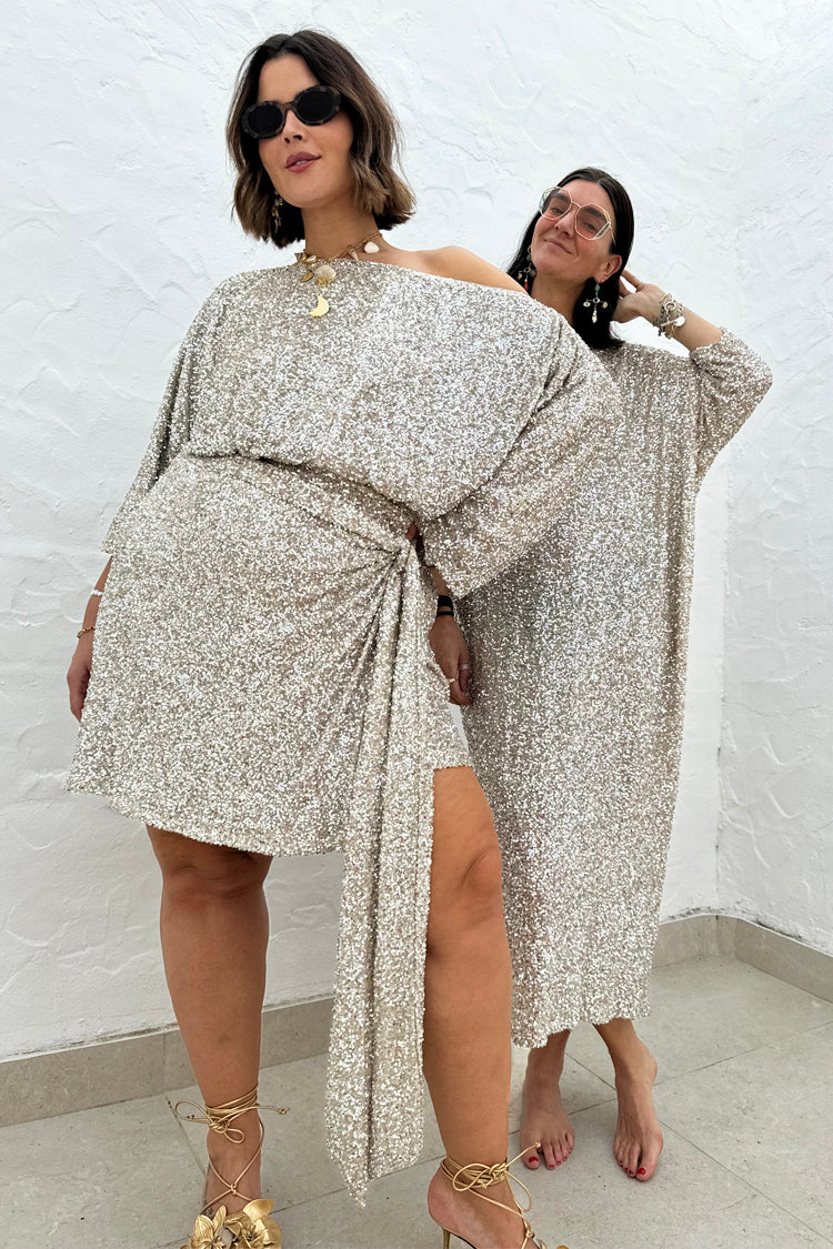 NEVER FULLY DRESSED Silver Sequin Tilly Top