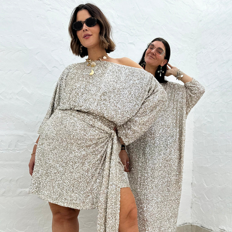 NEVER FULLY DRESSED Silver Sequin Tilly Top