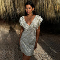 NEVER FULLY DRESSED Cream Jacquard Tilda Mini Dress