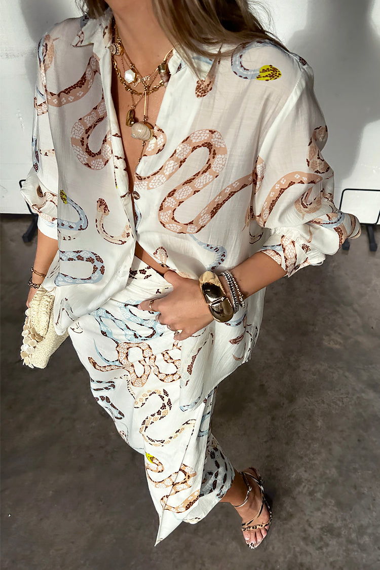 NEVER FULLY DRESSED Cotton Linen Snake Jaspre Wrap Skirt