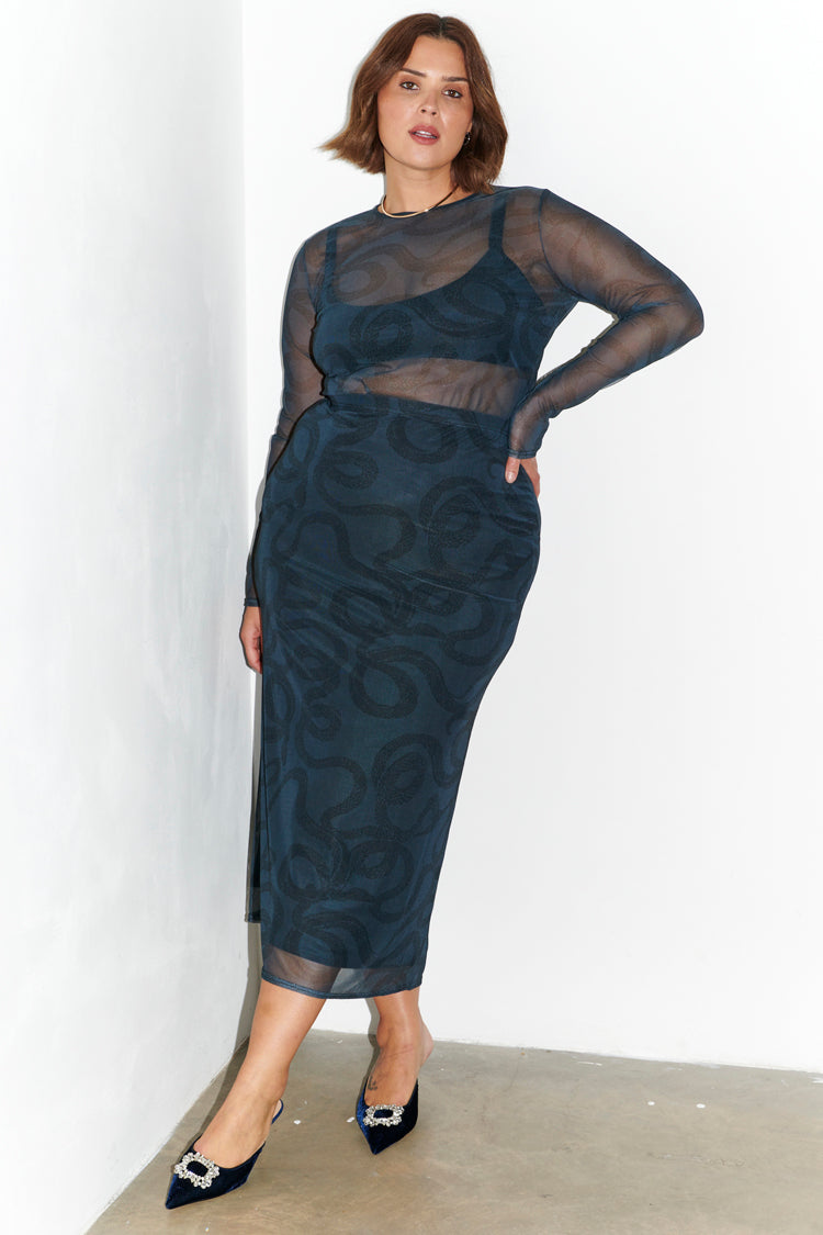  Snake Mesh Skirt