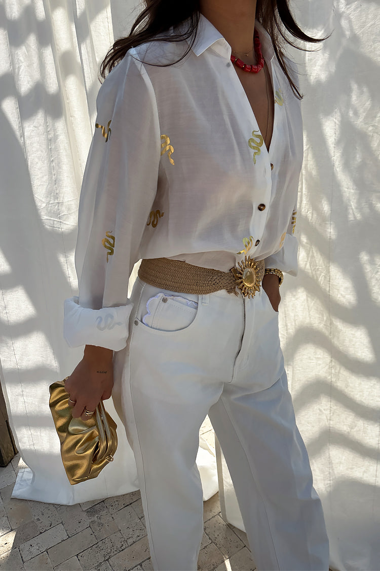 NEVER FULLY DRESSED Gold Snake Miley Shirt