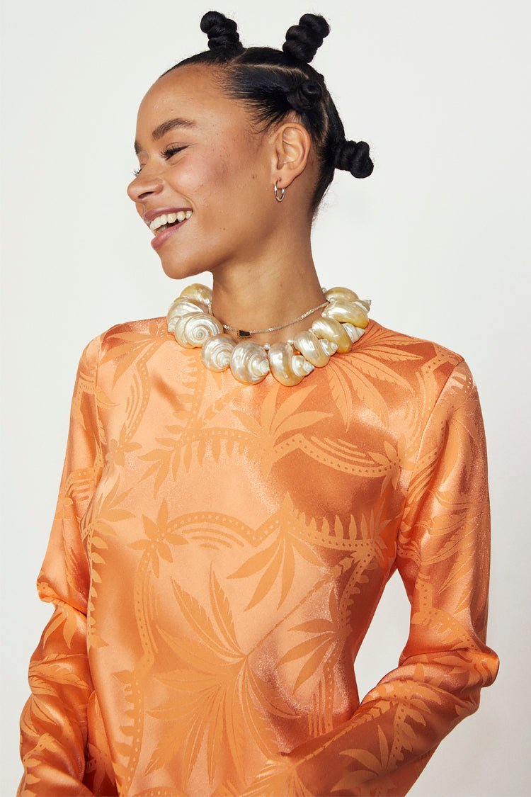 NEVER FULLY DRESSED Apricot Palm Mini Soho Dress