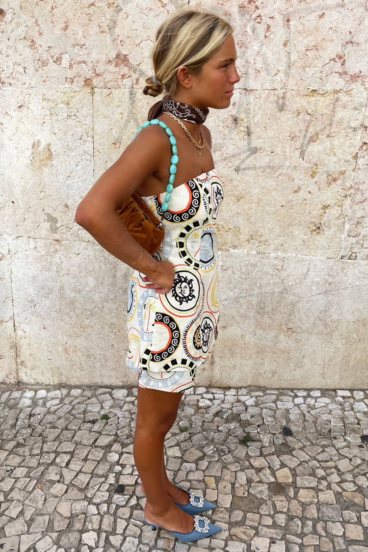 NEVER FULLY DRESSED Cream Mosaic Plate Sol Bandeau Top