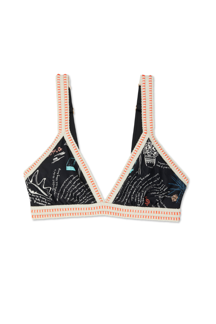 NEVER FULLY DRESSED Sol De Palma Triangle Bikini Top