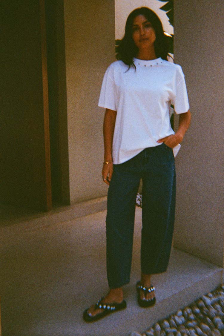 NEVER FULLY DRESSED White Studded T-Shirt