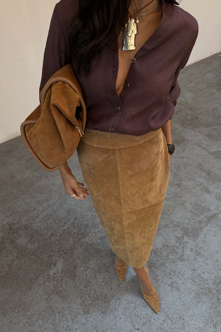 NEVER FULLY DRESSED Suede Jaspre Skirt