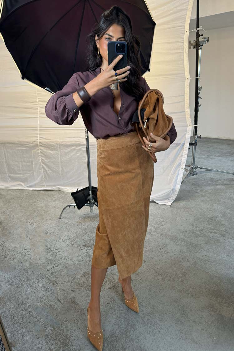 NEVER FULLY DRESSED Suede Jaspre Skirt