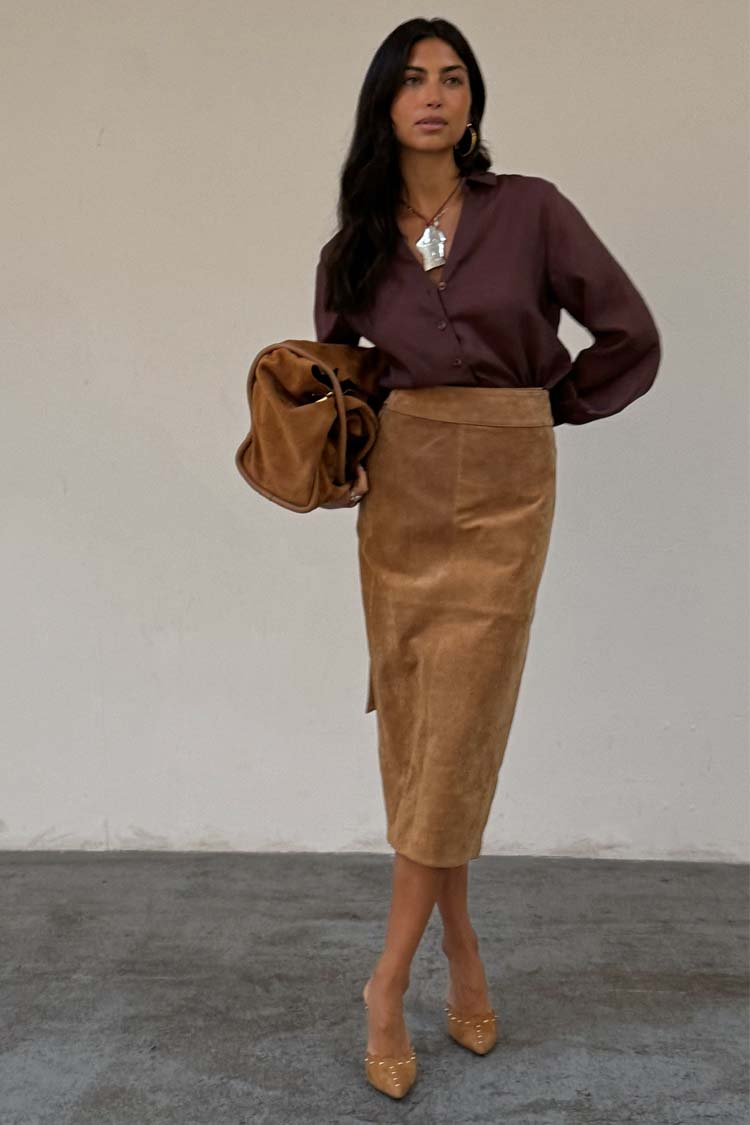 NEVER FULLY DRESSED Suede Jaspre Skirt