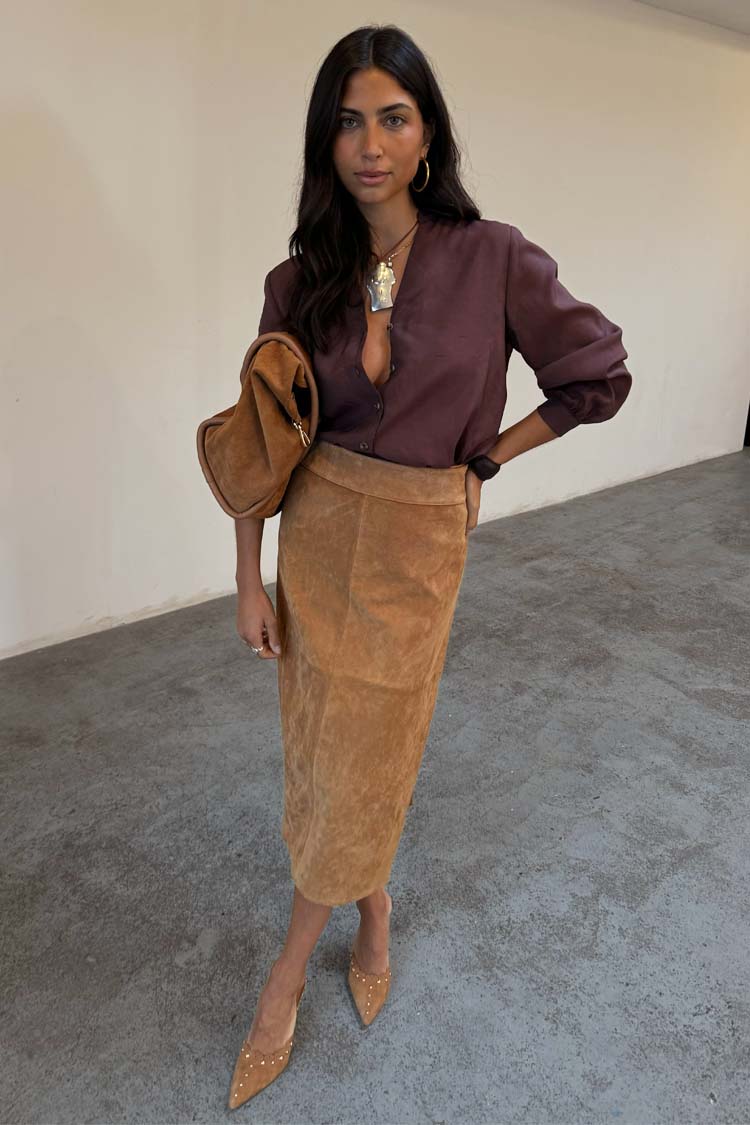 NEVER FULLY DRESSED Suede Jaspre Skirt