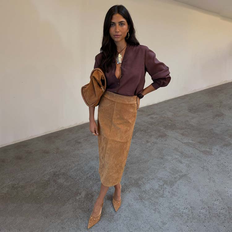 NEVER FULLY DRESSED Suede Jaspre Skirt