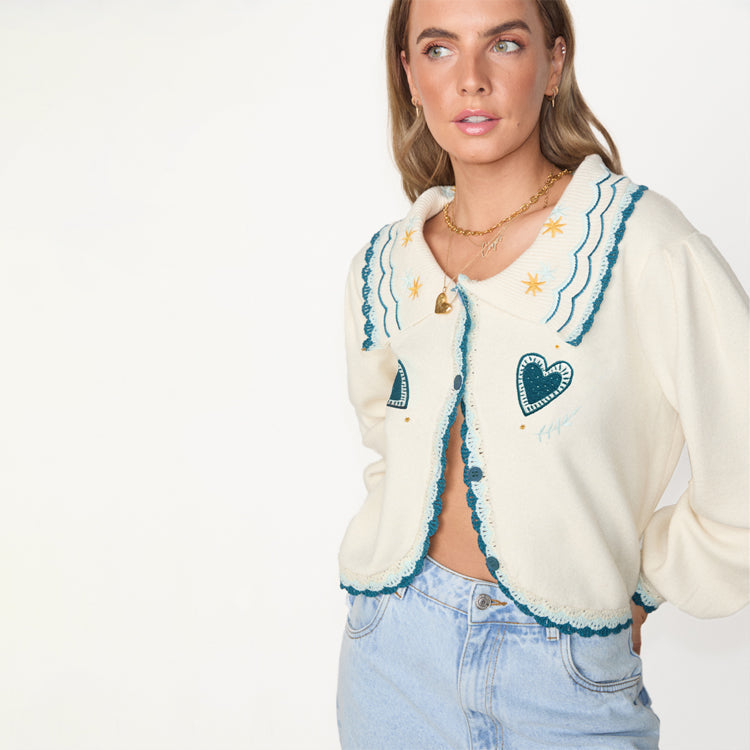 NEVER FULLY DRESSED Cream Sundaze Romance Cardigan