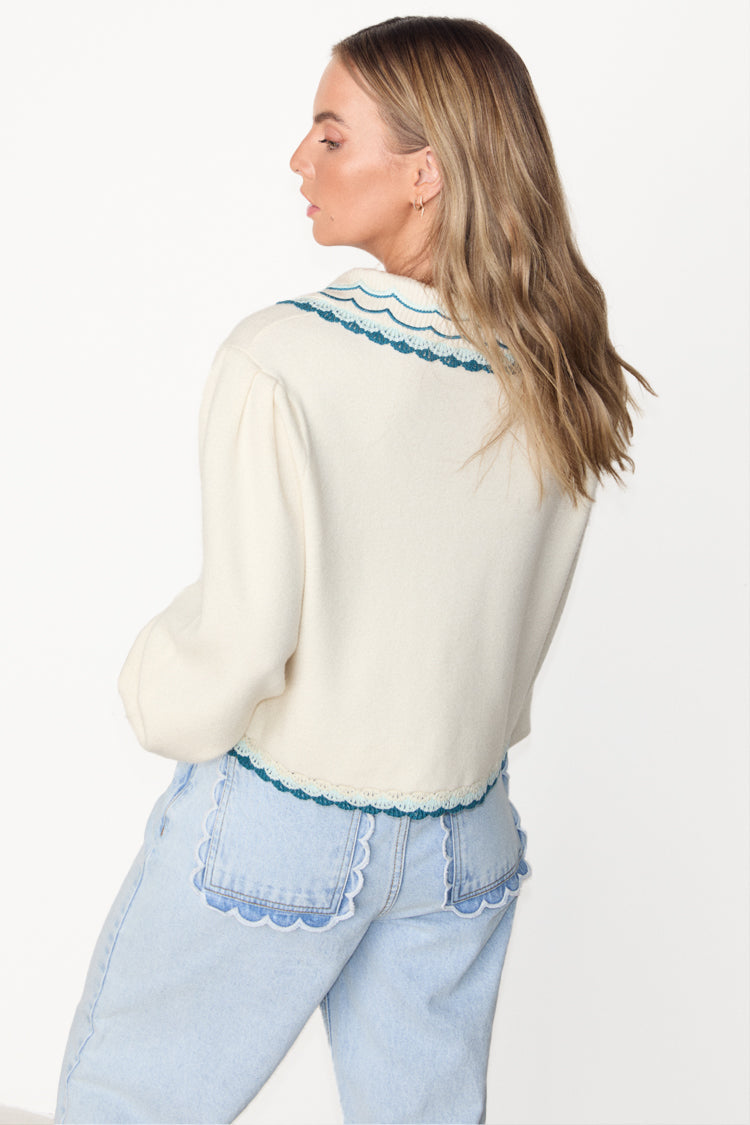 NEVER FULLY DRESSED Cream Sundaze Romance Cardigan