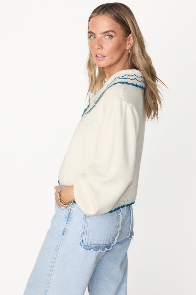 NEVER FULLY DRESSED Cream Sundaze Romance Cardigan