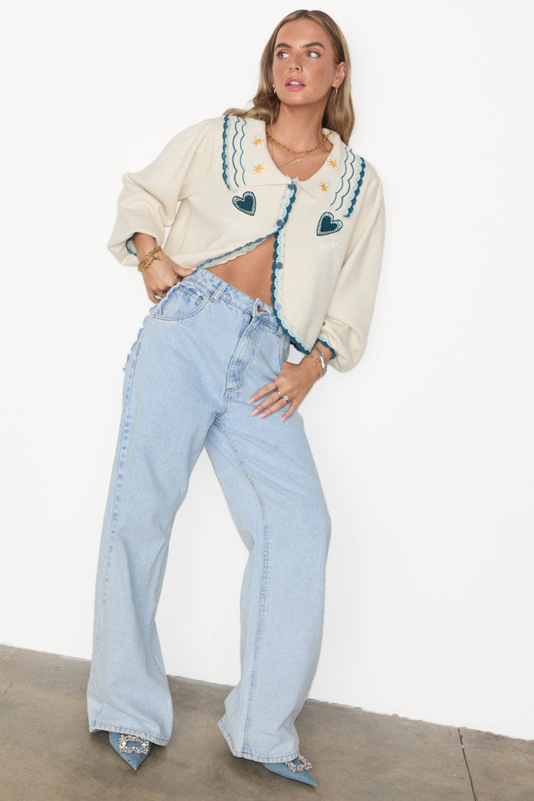 NEVER FULLY DRESSED Cream Sundaze Romance Cardigan