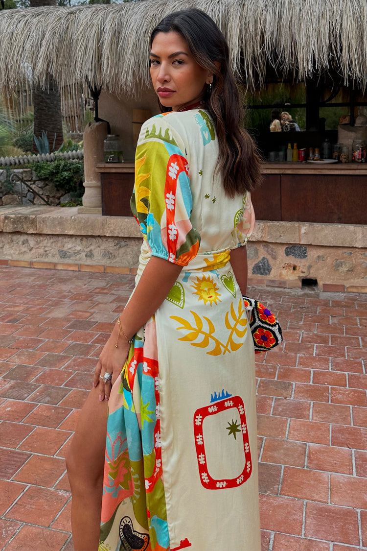 NEVER FULLY DRESSED Multi Sundazed Summer Vienna Wrap Dress