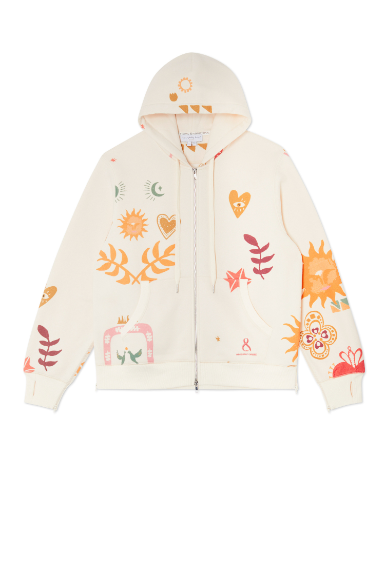 NEVER FULLY DRESSED Cream Sundazed Accessible Hoodie