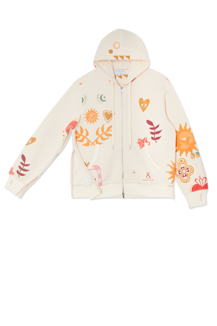 NEVER FULLY DRESSED Cream Sundazed Accessible Hoodie